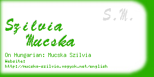 szilvia mucska business card